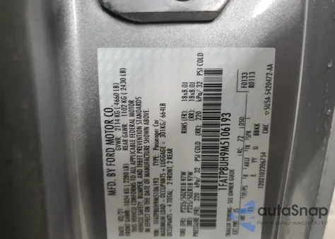 2021 Ford Mustang z USA, uszkodzony, nr VIN 1FATP8UH9M5106193